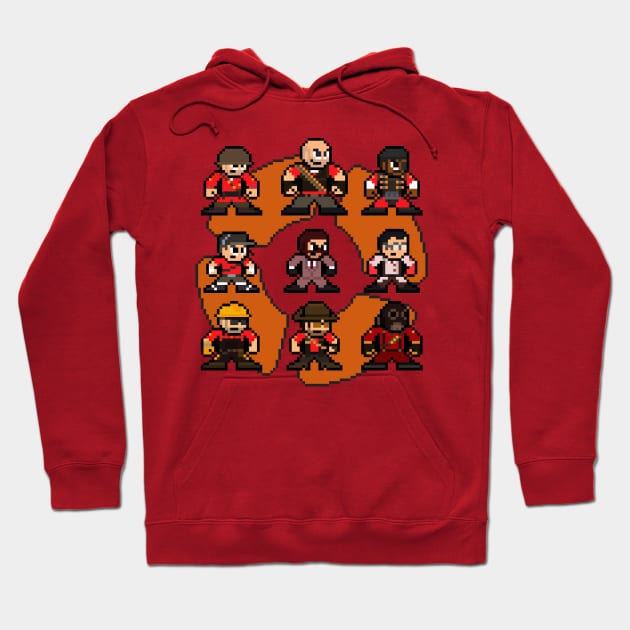 Team Fortress 2 Red Team-TF2 8bit Pixel Art Hoodie by 8-BitHero